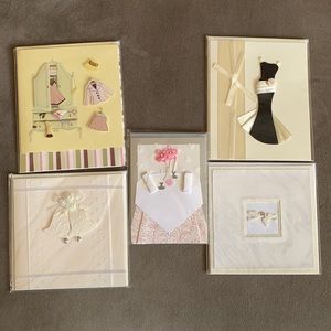 5 Embellished 3D Greeting Cards - Wedding, Blank